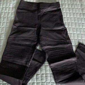 Faux leather moto leggings